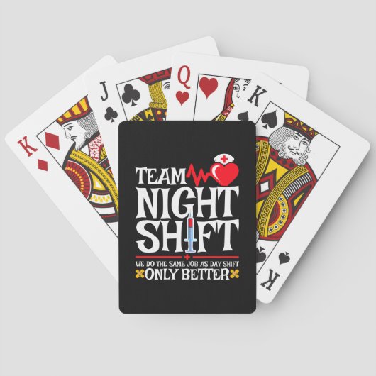 Jeu De Cartes Infirmière Appréciation drôle Équipe de nuit Shift (dos)