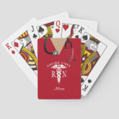 Jeu De Cartes Infirmière Scrub Top Diplômé Rouge Médicale Person (dos)