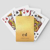 Jeu De Cartes Initiales de monogramme en or nom (dos)