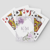 Jeu De Cartes Initiales du Mariage Floral Sparkles Mauve ID889 (dos)