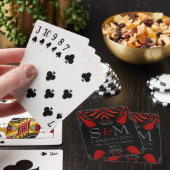 Jeu De Cartes Initiales gothiques rouges noires exotiques (In Situ)