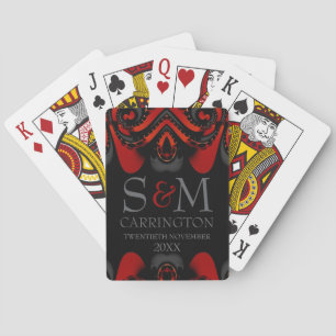 Jeu De Cartes Initiales gothiques rouges noires exotiques