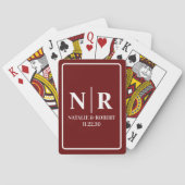 Jeu De Cartes Initiales mariage Monogramme Et Groom (dos)
