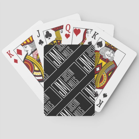 Jeu De Cartes Initiales modernes avec nom Monogram Motif (dos)