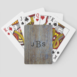 Jeu De Cartes Initiales monographiques personnalisées Bois rus