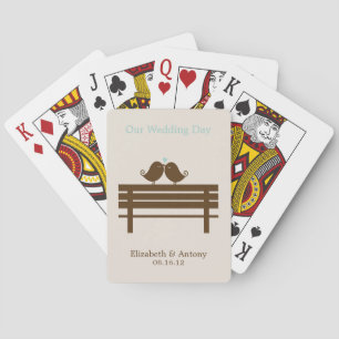 Jeu De Cartes Inséparables sur le Mariage Park Bench