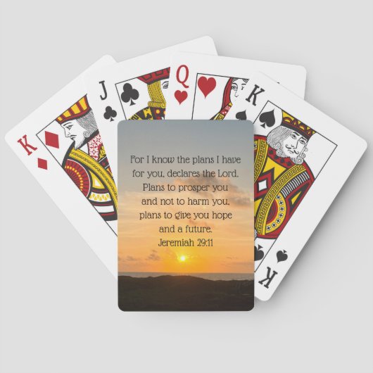 Jeu De Cartes Inspirationnelle Bible Verse Jérémie 29:11 Chrétie (dos)