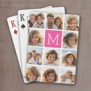 Jeu De Cartes Instagram rose chaud Collage photo Monogramme pers