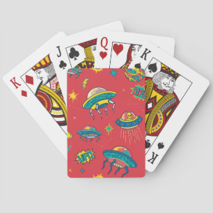 Jeu De Cartes Inventaires d'espace UFO rétro