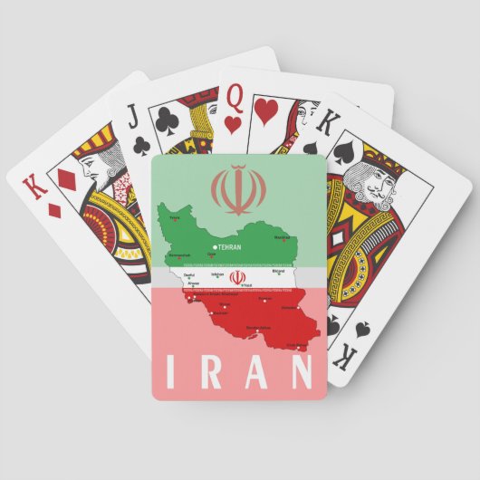 Jeu De Cartes Iran Map with Flag and Emblem (dos)