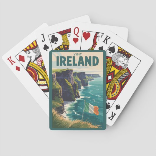 Jeu De Cartes Ireland Cliffs of Moher Illustration Travel Art (dos)