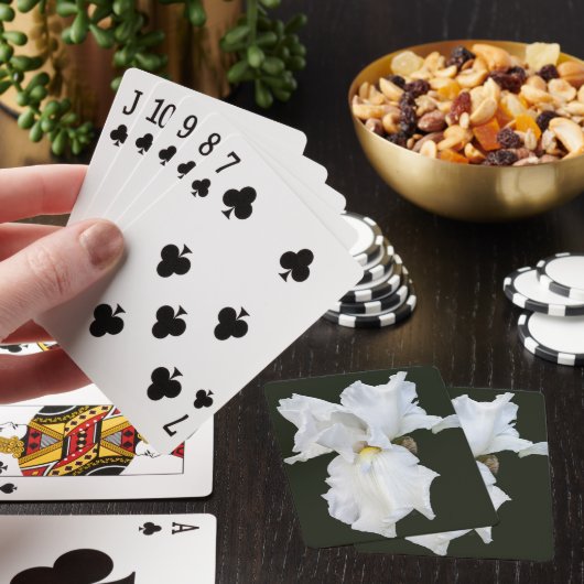 Jeu De Cartes Iris à barbe blanche sur fond noir (In Situ)