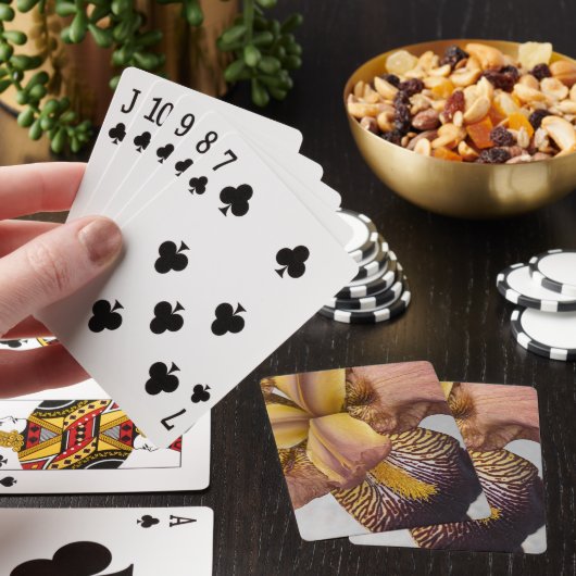 Jeu De Cartes Iris barbu floral jaune et violet (In Situ)