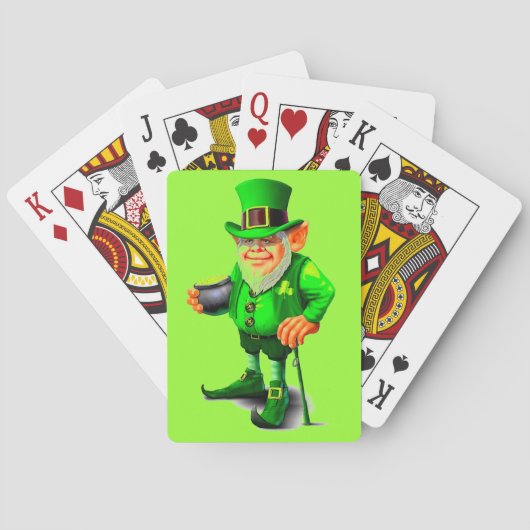 Jeu De Cartes IRLANDE LEPRECHAUN Jouant aux cartes (dos)