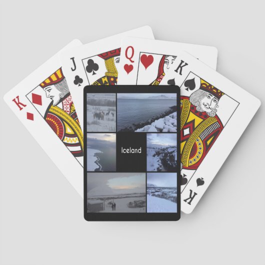 Jeu De Cartes Islande Collage du paysage d'hiver (dos)