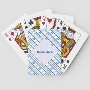 Jeu De Cartes Israël Drapeau Israélien Carreaux Bleu Personnalis