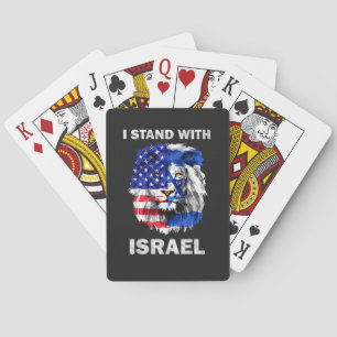 Jeu De Cartes Israël et drapeau États-Unis Lion _ Je suis avec I