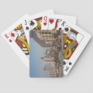 Jeu De Cartes Israël, Tel Aviv, beachfront, hôtel, dusk