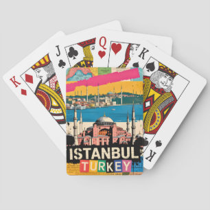 Jeu De Cartes Istanbul Turquie Sainte-Sophie Art Pop Rétro Voyag