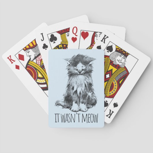 Jeu De Cartes It Wasn't Meow Cute Fluffy Kitten Light Blue (dos)