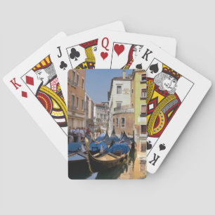 Jeu De Cartes Italie, Venise, gondoles amarrées le long du canal
