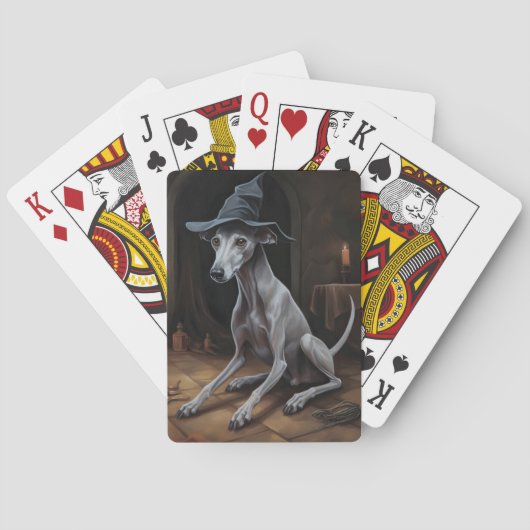 Jeu De Cartes Italien Greyhound Citrouille Halloween effrayant (dos)