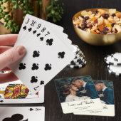 Jeu De Cartes Ivory Élégant Mariage Amour et Remerciements Photo (In Situ)