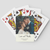 Jeu De Cartes Ivory Élégant Mariage Amour et Remerciements Photo (dos)