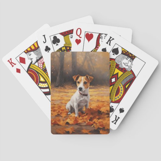 Jeu De Cartes Jack Russell à l'automne Feuilles automne Inspire (dos)