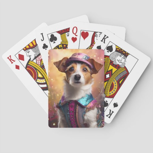 Jeu De Cartes Jack Russell en costume vibrant (dos)