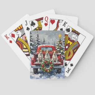 Jeu De Cartes Jack Russell Terrier Noël Camion Rouge Fêtes