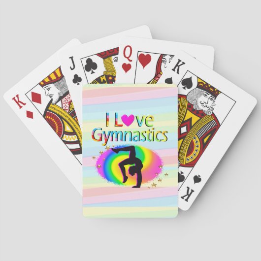 JEU DE CARTES J'ADORE LES CARTES DE JEU DE GYMNASTICS RAINBOW (dos)
