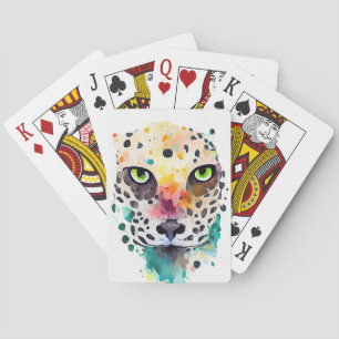 Jeu De Cartes Jaguar Wild Animal Nature Aquarelle Art Peinture