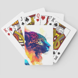 Jeu De Cartes Jaguar Wild Nature Animal Color Art Peinture