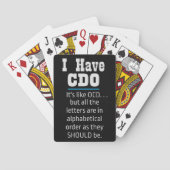 Jeu De Cartes J'ai le Humour OCD noir Funny CDO (dos)