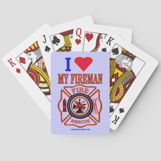 JEU DE CARTES J'AI LUV MON FIREMAN (dos)