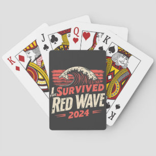Jeu De Cartes J'ai survécu à la vague rouge 2024 Trump a gagné l