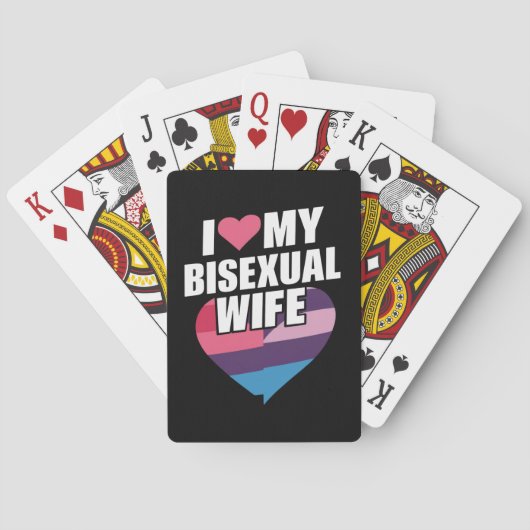 Jeu De Cartes J'Aime Mon Bisexuel Femme Bi Pride Bisexual Drapea (dos)