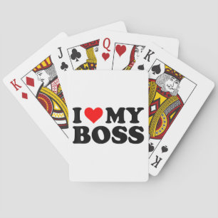 Jeu De Cartes J'Aime Mon Patron Funny Red Heart Boss Je Coeur Me