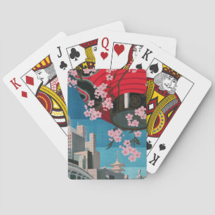 Jeu De Cartes Japon Tokyo Vintage Affiche de voyage japonaise
