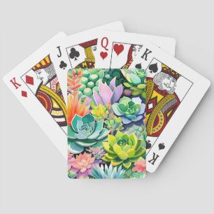 Jeu De Cartes Jardin botanique de succulentes colorées d'été