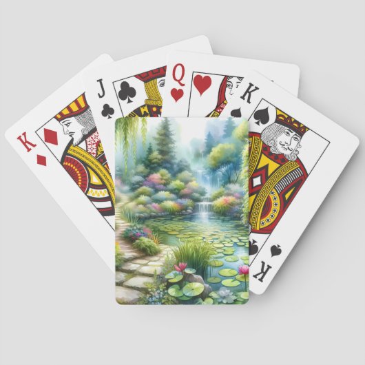 Jeu De Cartes Jardin de cascade enchanté Étang de nénuphars (dos)