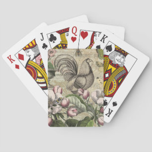 Jeu De Cartes Jardin de Coq Vintage Art Collage : Campagne Franç