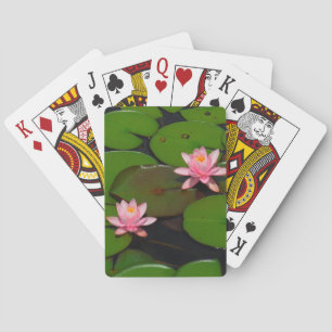Jeu De Cartes Jardin de fleurs de laine d'eau de lotus rose,