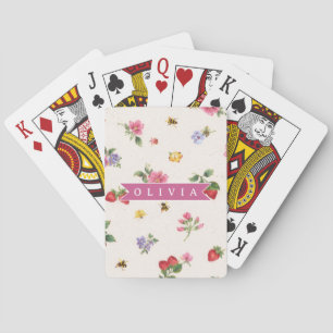 Jeu De Cartes Jardin de Fraises Personnalisé Cottagecore Abeille