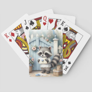 Jeu De Cartes Jardin de lettres au pastel du raton laveur