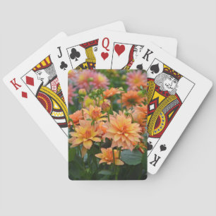 Jeu De Cartes Jardin fleuri de dahlia orange