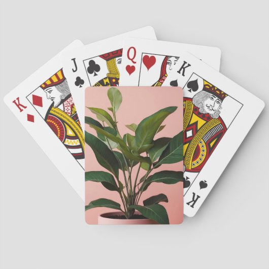 Jeu De Cartes Jardinage minimal Plante rose et vert (dos)