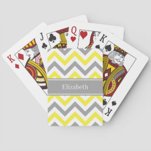 Jeu De Cartes Jaune Gris Foncé Blanc Grand Chevron Gris Monogram