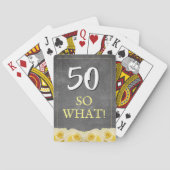 Jeu De Cartes Jaune Rose Chalkboard drôle 50e anniversaire (dos)